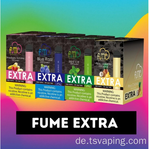 Schieben Sie extra heiße große Rauchrauch -Fume Vape 1500Puffs